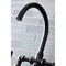 Kingston Brass KS2330RX Industrial Style Bridge Kitchen Faucet with Brass Sprayer, Matte Black KS2330RX - alternate 2